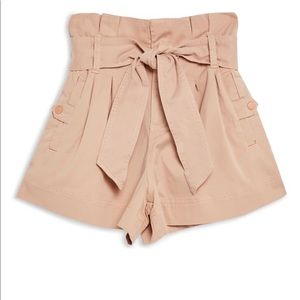 NWT Topshop Paperbag Utility Shorts- Size 8 Pink